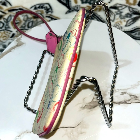 Vintage Y2K Coach Chelsea Pink Monogram Wristlet Pink Coach Hang Tag - Picture 8 of 12